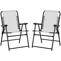Patio Folding Sling Chairs with Armrests