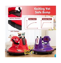 Vebreda 6V Bumper Car for Kids Toddlers Electric Ride On Car Vehicle with 360° Spin-Red