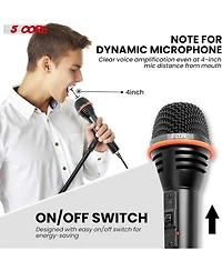 5 Core Dynamic Microphone A-54 2PCS, Omni Directional Pickup, Xlr Connectivity, Ideal for Singing, Durable Construction