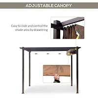 10' Retractable Pergola Canopy with Aluminum Frame
