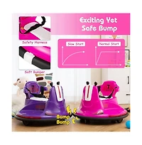 Vebreda 6V Bumper Car for Kids Toddlers Electric Ride On Vehicle with 360° Spin-Red