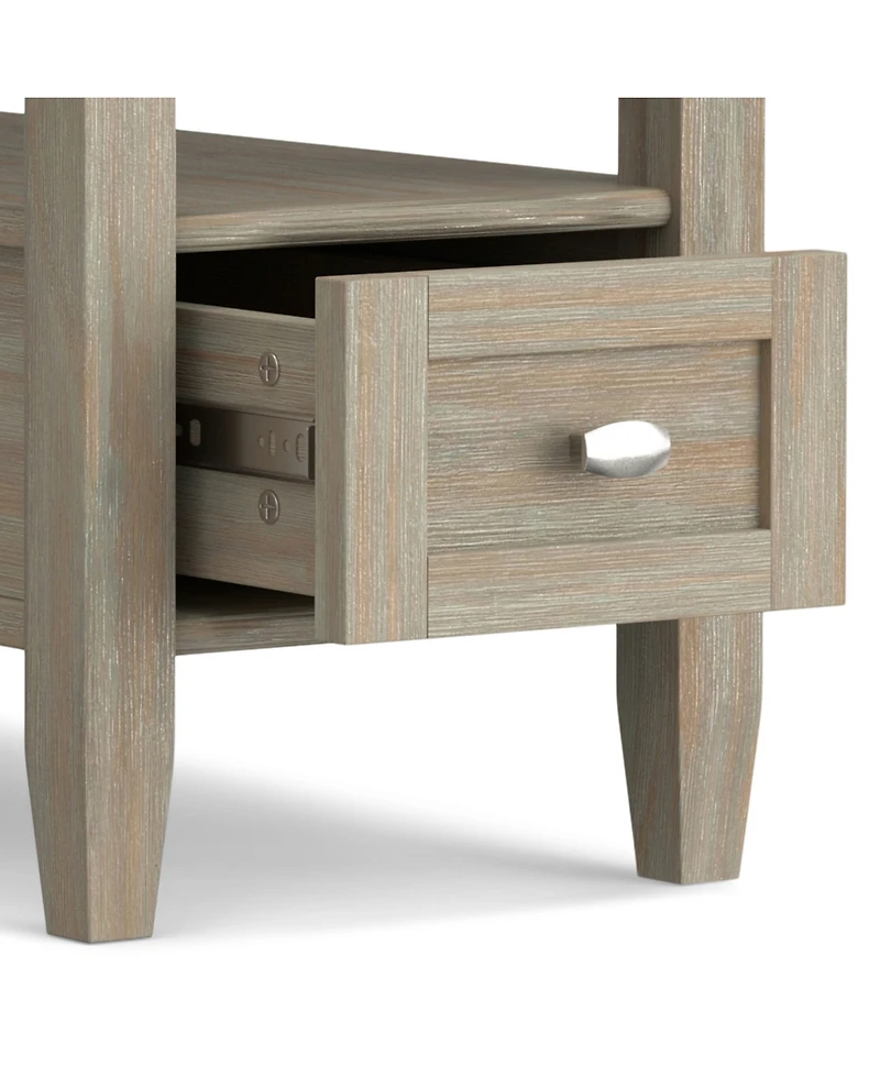 Simpli Home Warm Shaker Solid Wood Narrow Side Table