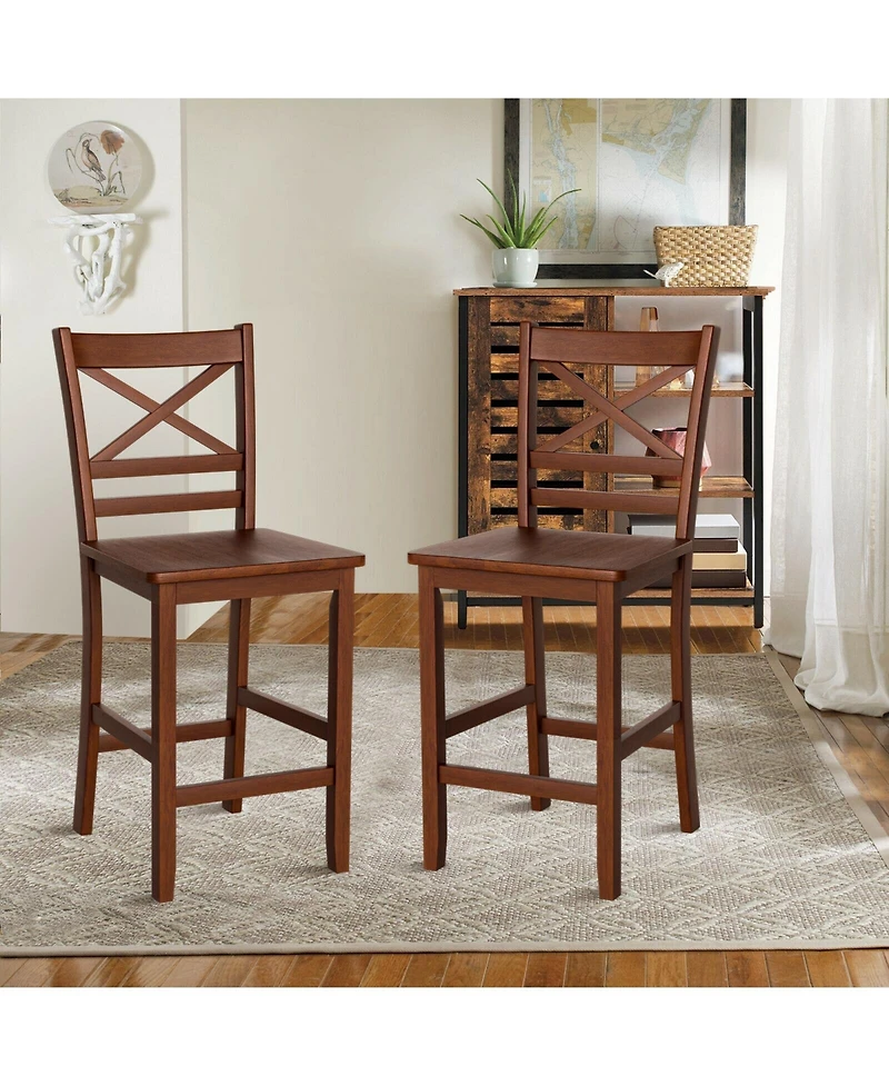 Skonyon Set of 2 Bar Stools 25 Inch Counter Height Chairs