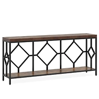Tribesigns 71 Inch Extra Long Sofa Table, Narrow Console Tables Behind Couch Table with Open Storage Shelf