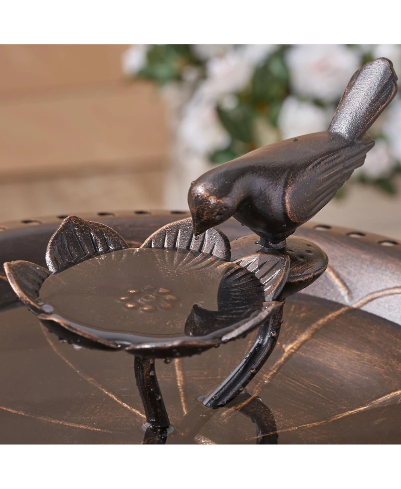 Simplie Fun Vintage Copper Bird Bath For Garden Delight