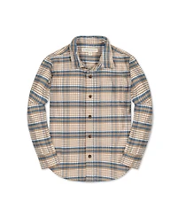 Hope & Henry Baby Boys Long Sleeve Plaid Flannel Button Down Shirt with Elbow Patches