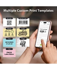 Nelko PM220 Label Maker, x 1.18'' Thermal Sticker Label, Waterproof, Multi-Purpose Tape, 1 Roll of 230 Self-Adhesive Paper (White