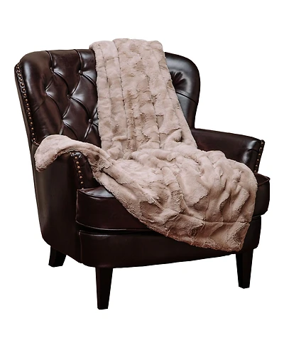 Chanasya Premium Soft Wave Faux Fur Throw Blanket - Soft, Lightweight Reversible Sherpa & Minky Blanket - 50" x 65” - Yellow