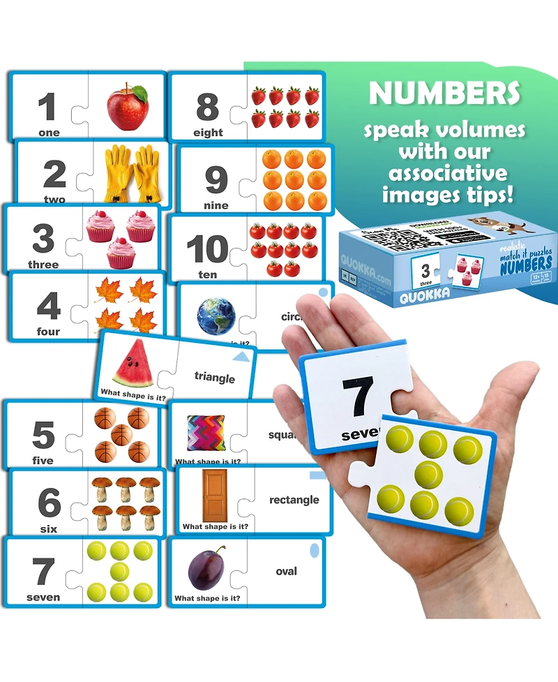 Quokka 5X Megaset Matching Puzzles for Toddlers 3-5 - Numbers, Animals, Opposites