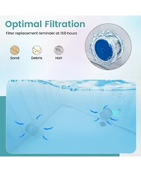 Rectangular Blowup Pool Hottub with 130 Air Jets for 4-6 Person-Black