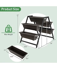 Sugift 3-Tier Vertical Raised Garden Bed with 5 Plant Boxes
