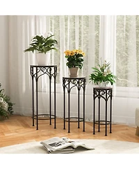 Sugift Decorative Flower Display Holder with Ceramic Top for Patio