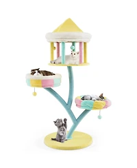 Multi-Layer Cat Tree with 2 Removable Perches Scratching Posts-Color