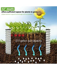 Sugift Raised Garden Bed with Open Base for Growing Vegetables