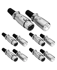 5 Core Xlr Connector Male Female to 1/4 Audio Jack 3 Pin Secure Mic Plug w Locking Ends - 5 Pair