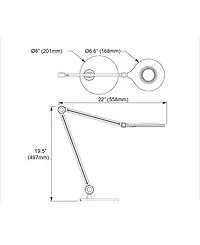 Dainolite 19.5" Plastic Alina 10W Desk Lamp