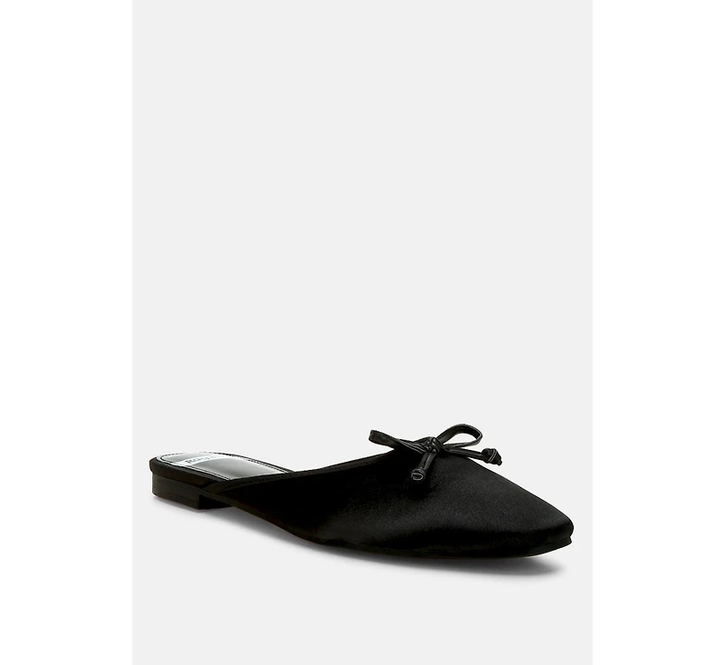Taylena Satin Bow Detail Mules