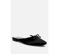 Taylena Satin Bow Detail Mules