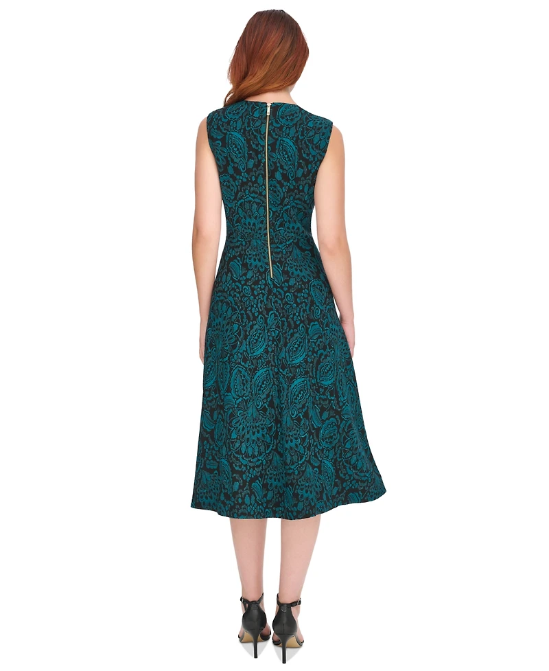 Tommy Hilfiger Women's Printed V-Neck Midi Dress
