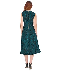 Tommy Hilfiger Women's Printed V-Neck Midi Dress