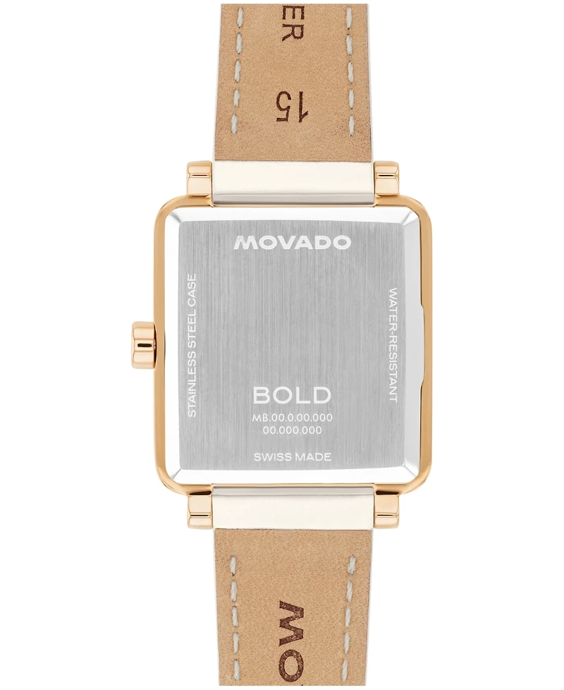 Movado Women's Bold Evolution 2.0 Swiss Quartz White Leather Watch 26mm