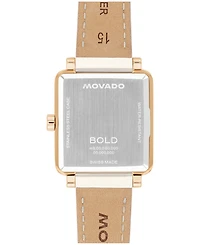 Movado Women's Bold Evolution 2.0 Swiss Quartz White Leather Watch 26mm