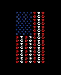 La Pop Art Men's Paws Flag Word Long Sleeve T-Shirt