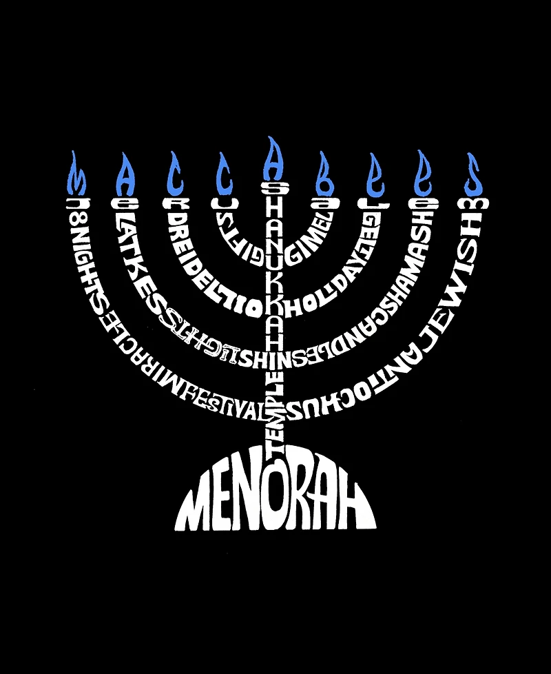 La Pop Art Men's Menorah Word Long Sleeve T-Shirt