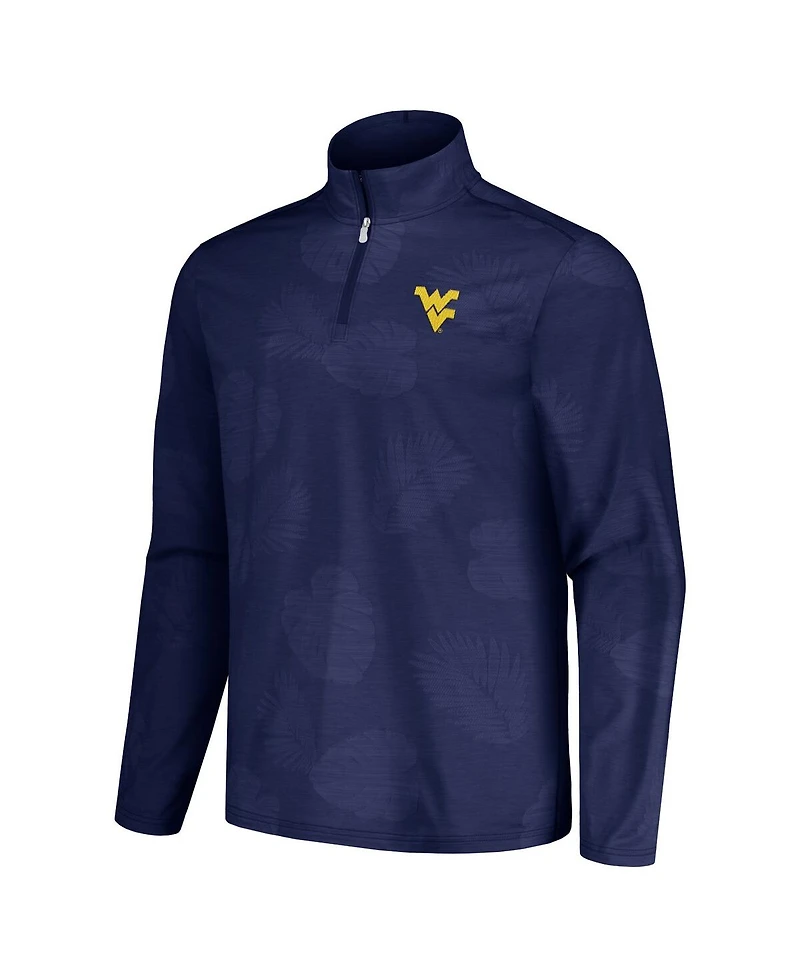 Tommy Bahama Men's Navy West Virginia Mountaineers Delray Frond IslandZone Half-Zip Jacket