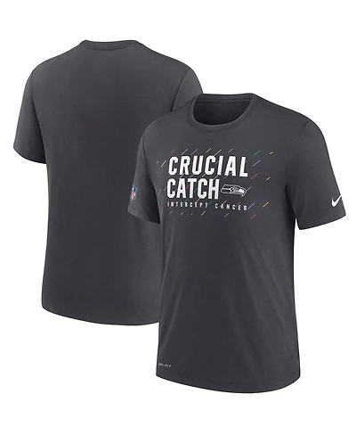 Nike Men's Charcoal Seattle Seahawks Nfl Crucial Catch Performance T-Shirt