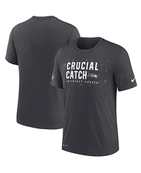 Nike Men's Charcoal Seattle Seahawks Nfl Crucial Catch Performance T-Shirt