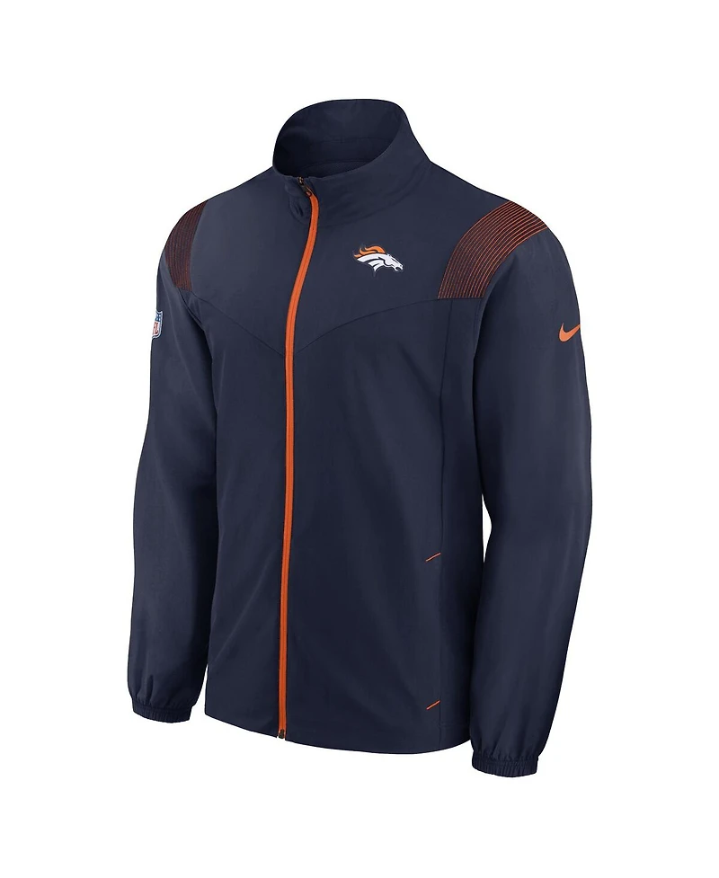 Nike Men's Navy Denver Broncos Sideline Woven Logo Full-Zip Jacket