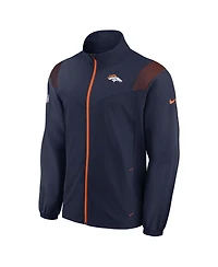 Nike Men's Navy Denver Broncos Sideline Woven Logo Full-Zip Jacket