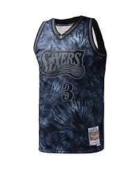 Mitchell & Ness Men's Allen Iverson Black Philadelphia 76ers Hardwood Classics 1997/98 Tie-Dye Swingman Jersey