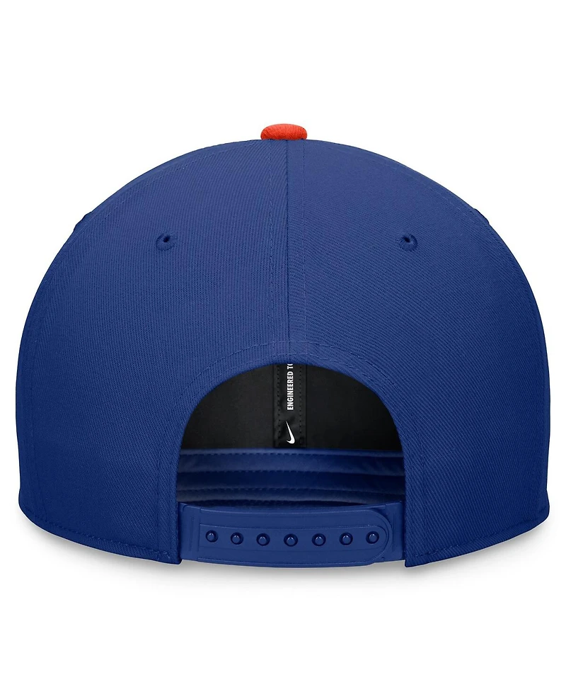 Nike Men's Royal/Orange New York Mets Evergreen Two-Tone Snapback Hat