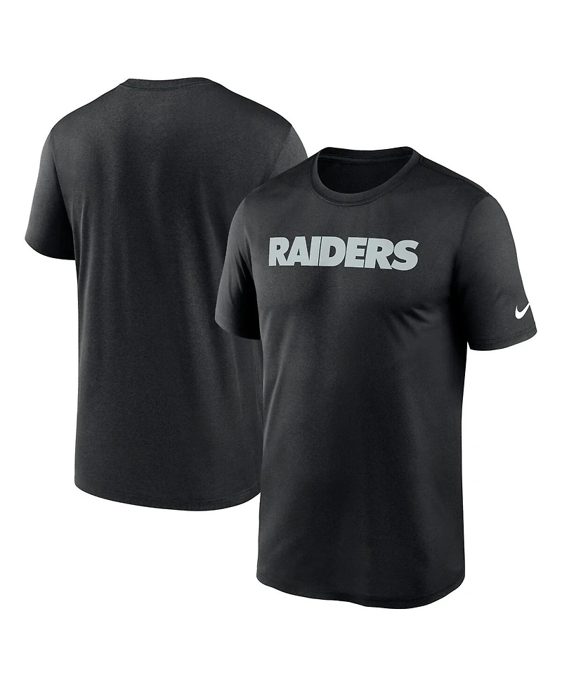 Nike Men's Black Las Vegas Raiders Primetime Legend Wordmark Performance T-Shirt