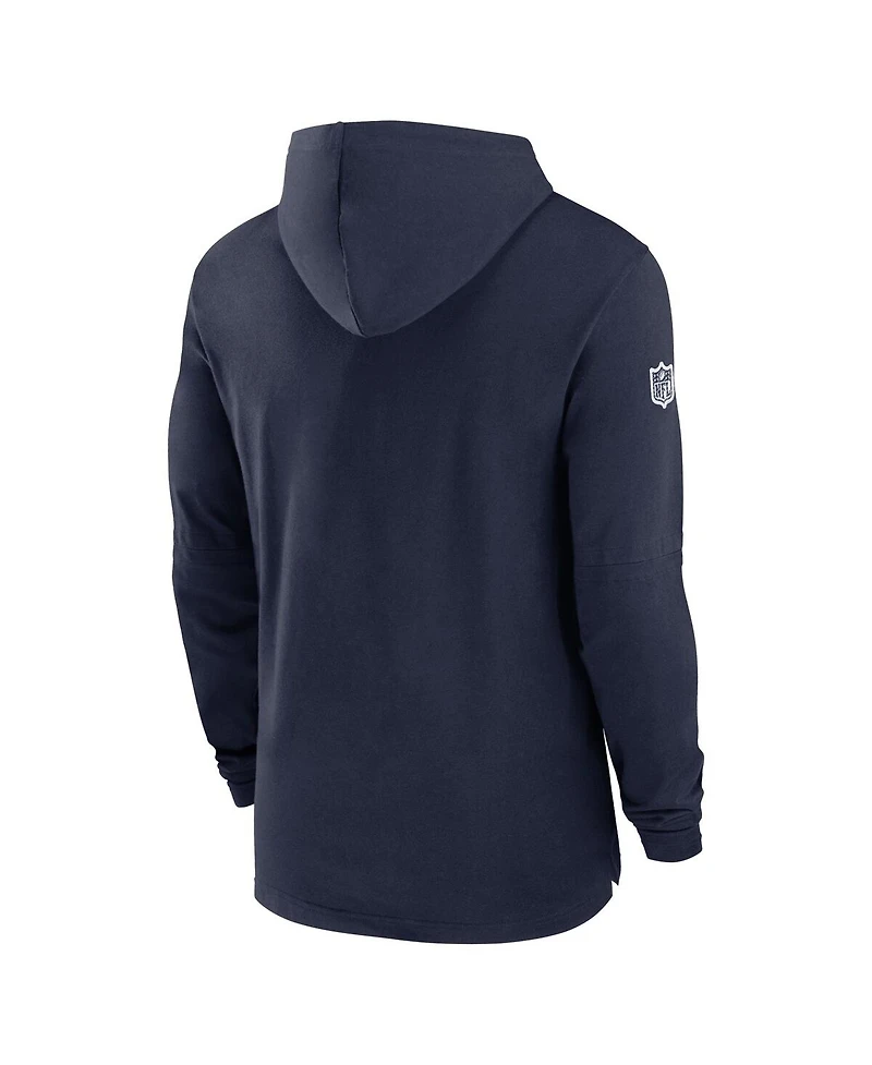 Nike Men's Navy Dallas Cowboys 2024/25 Sideline Performance Long Sleeve Hoodie T-Shirt