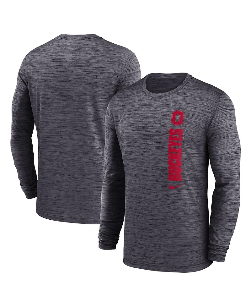 Nike Men's Black Ohio State Buckeyes 2024 Sideline Velocity Performance Long Sleeve T-Shirt