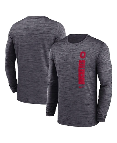 Nike Men's Ohio State Buckeyes 2024 Sideline Velocity Performance Long Sleeve T-Shirt