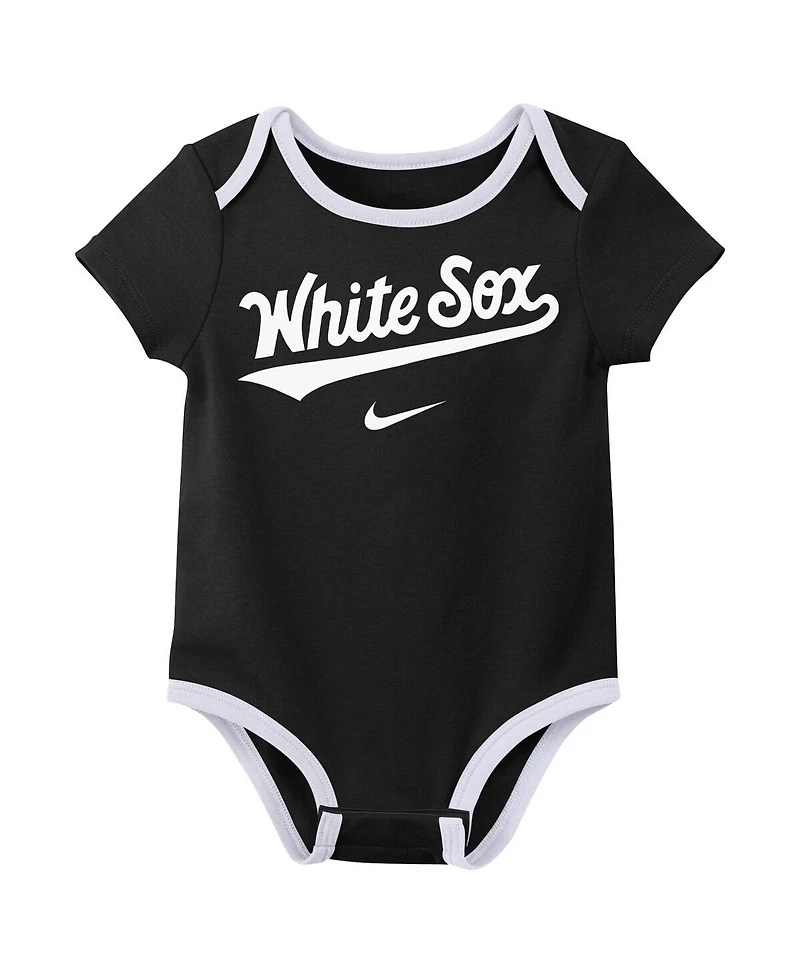 Nike Baby Chicago White Sox Authentic Collection Three-Pack Bodysuit Set