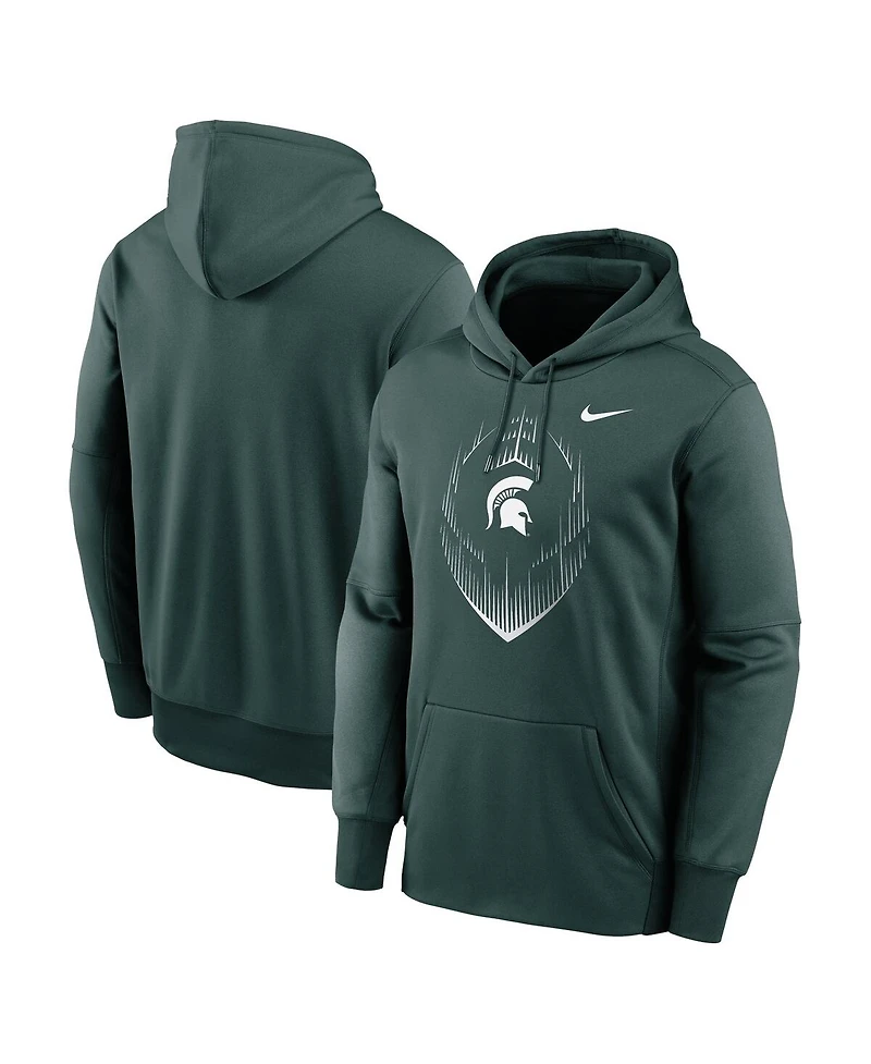 Nike Men's Green Michigan State Spartans Football Icon Performance Fleece Pullover Hoodie