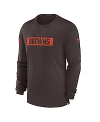 Nike Men's Brown Cleveland Browns Sideline Player Performance Long Sleeve T-Shirt