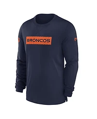 Nike Men's Navy Denver Broncos Sideline Player Performance Long Sleeve T-Shirt