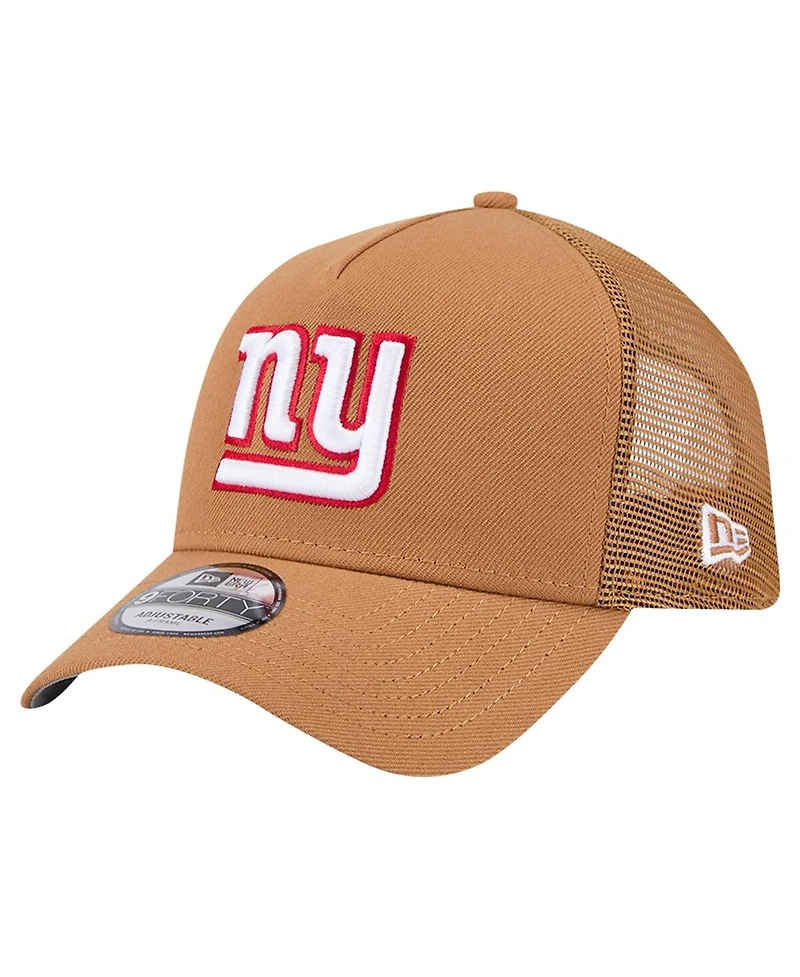 New Era Men's Brown New York Giants Color Pack A-Frame Trucker 9FORTY Adjustable Hat