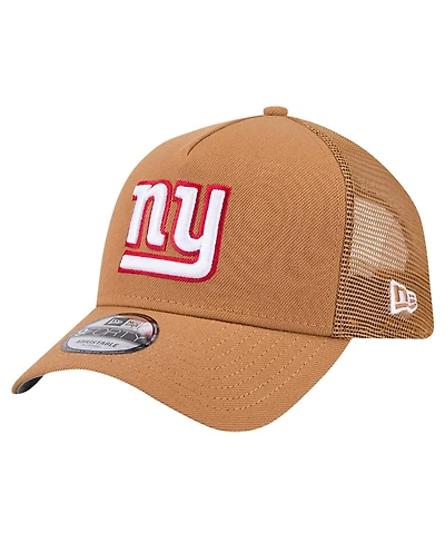 New Era Men's Brown New York Giants Color Pack A-Frame Trucker 9FORTY Adjustable Hat