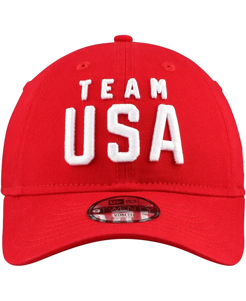 New Era Big Boys and Girls Red Team Usa Chant 9TWENTY Adjustable Hat