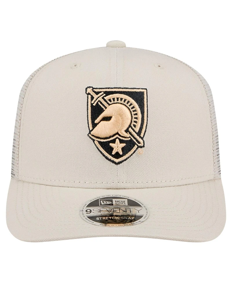New Era Men's Natural Army Black Knights Canvas 9SEVENTY Stretch-Snap Hat