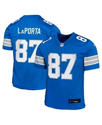 Nike Big Boys and Girls Sam LaPorta Blue Detroit Lions Team Player Game Jersey