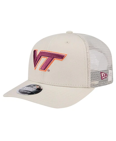 New Era Men's Natural Virginia Tech Hokies Canvas 9SEVENTY Stretch-Snap Hat