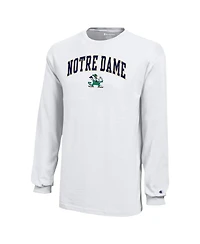 Champion Big Boys and Girls White Notre Dame Fighting Irish Arch Over Logo Long Sleeve T-Shirt